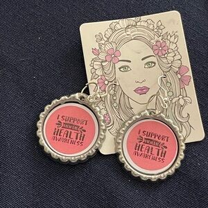 Mental Health Awareness Pink Earrings